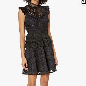 Adelyn Rae Women's Maeve Woven Lace Fit and Flare, Black, M